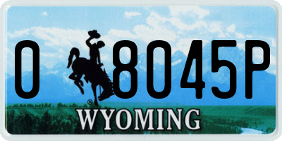 WY license plate 08045P