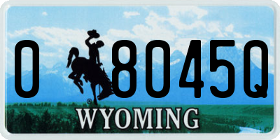 WY license plate 08045Q