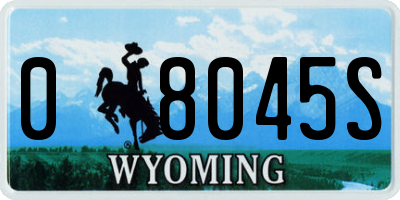 WY license plate 08045S