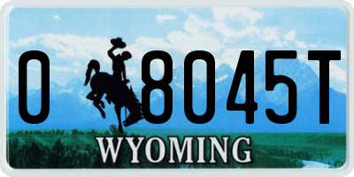 WY license plate 08045T