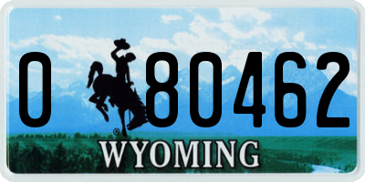 WY license plate 080462