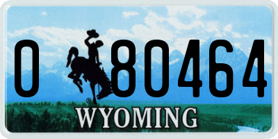 WY license plate 080464