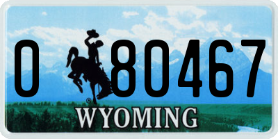 WY license plate 080467