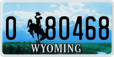 WY license plate 080468
