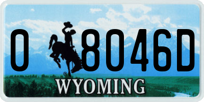 WY license plate 08046D