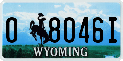 WY license plate 08046I