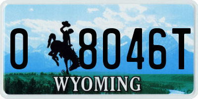 WY license plate 08046T