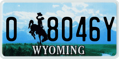 WY license plate 08046Y