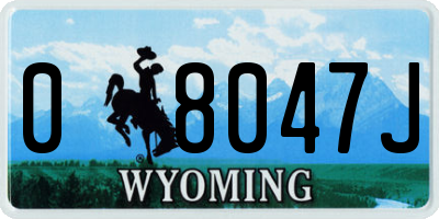 WY license plate 08047J