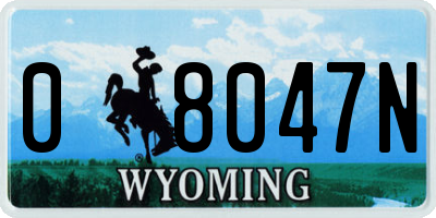WY license plate 08047N