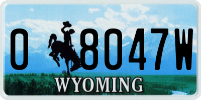 WY license plate 08047W