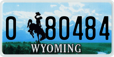 WY license plate 080484