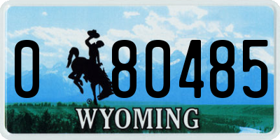 WY license plate 080485