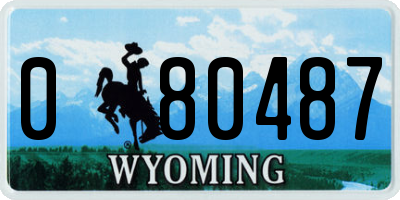 WY license plate 080487