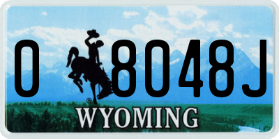 WY license plate 08048J