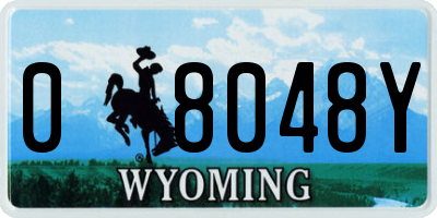 WY license plate 08048Y