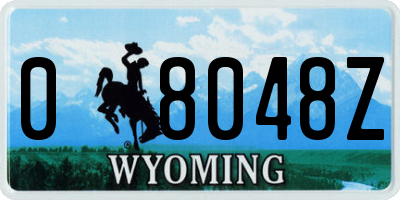WY license plate 08048Z