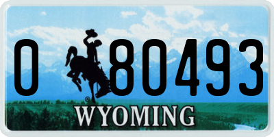 WY license plate 080493