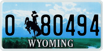 WY license plate 080494