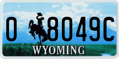 WY license plate 08049C