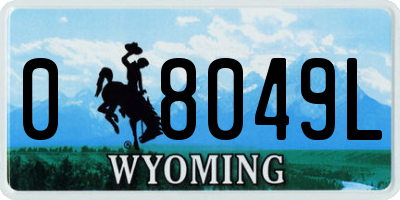 WY license plate 08049L