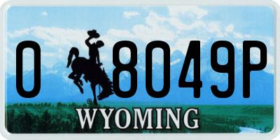 WY license plate 08049P