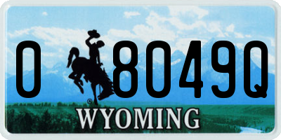 WY license plate 08049Q