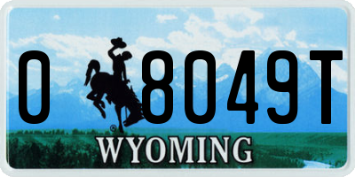 WY license plate 08049T
