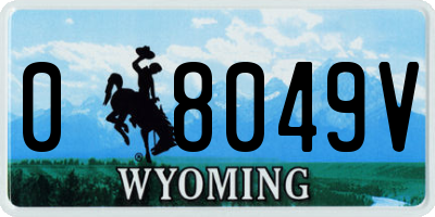 WY license plate 08049V