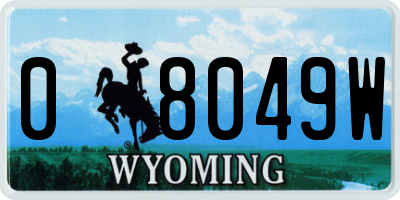 WY license plate 08049W