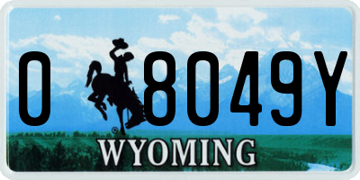 WY license plate 08049Y