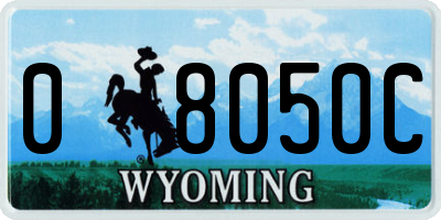 WY license plate 08050C