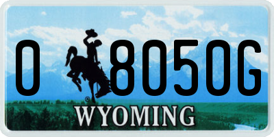 WY license plate 08050G