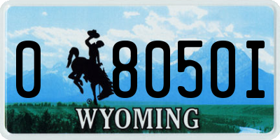 WY license plate 08050I