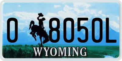 WY license plate 08050L