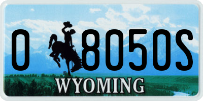 WY license plate 08050S