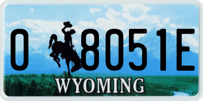 WY license plate 08051E