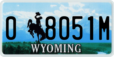 WY license plate 08051M