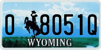 WY license plate 08051Q