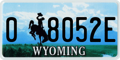 WY license plate 08052E