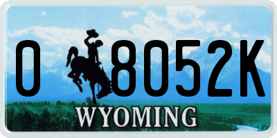 WY license plate 08052K