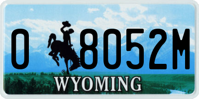 WY license plate 08052M