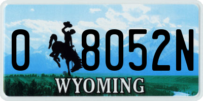WY license plate 08052N