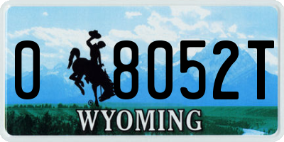 WY license plate 08052T