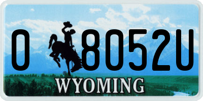 WY license plate 08052U