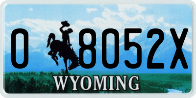 WY license plate 08052X