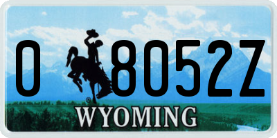WY license plate 08052Z