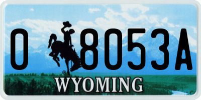 WY license plate 08053A