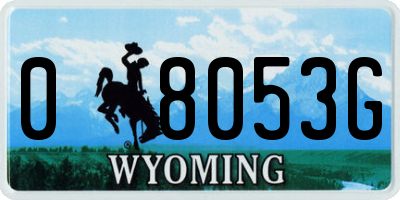 WY license plate 08053G