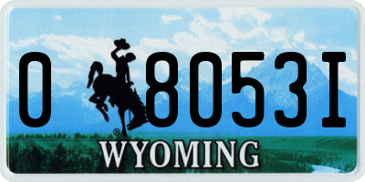 WY license plate 08053I